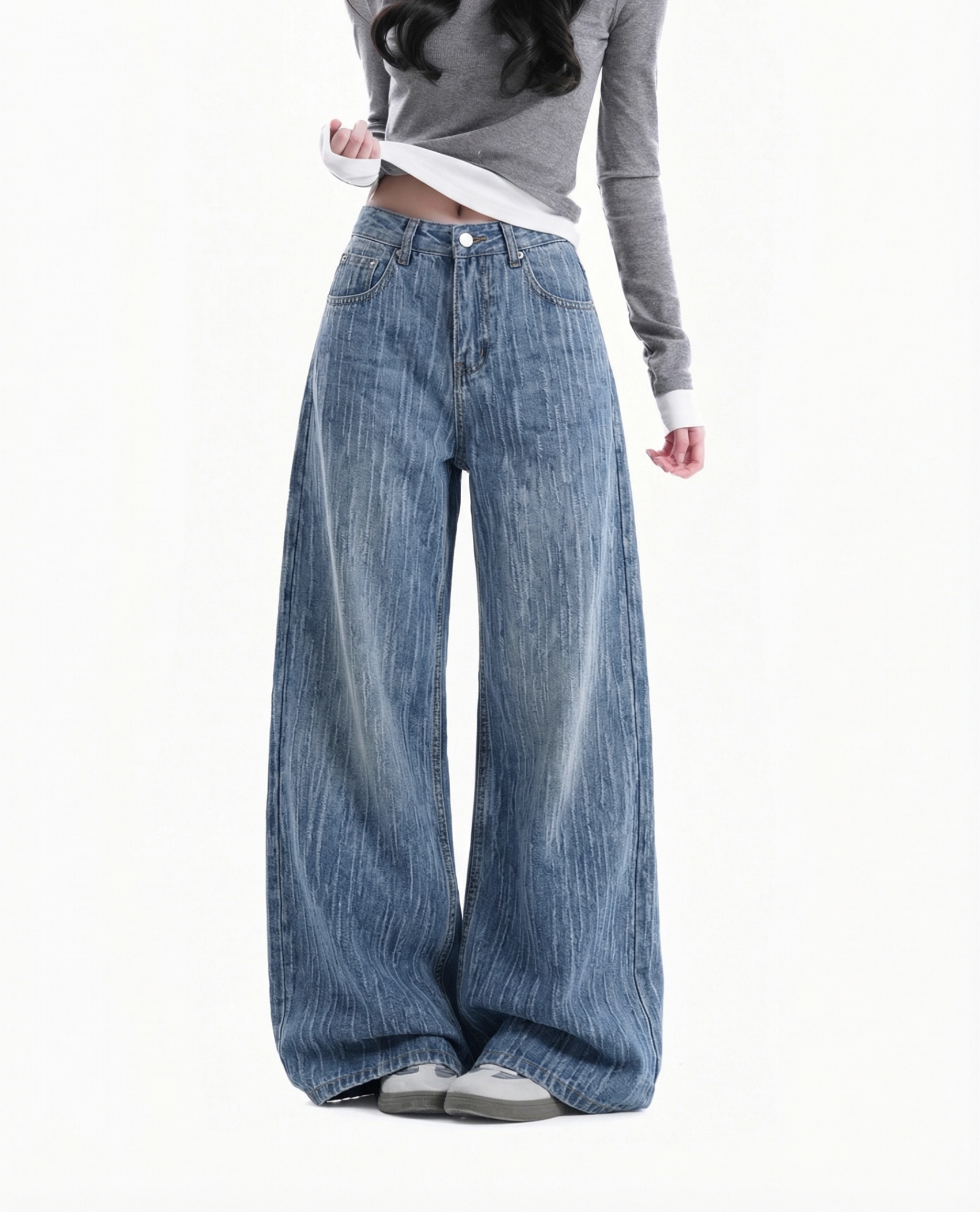 树皮肌理感提花牛仔 10FC661