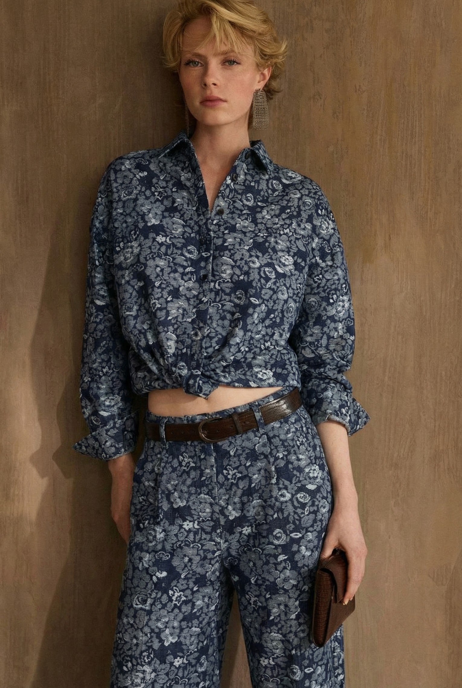 复古碎花满地提花牛仔16YY7876